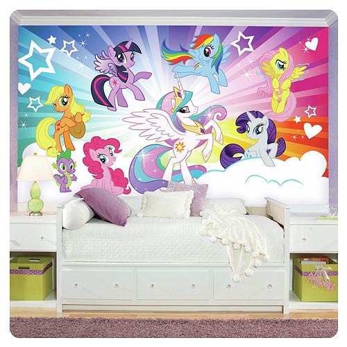 My Little Pony Friendship is Magic Clouds Chair Rail Giant Ultra-Strippable Prepasted Mural